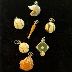 Baseball charms (set of 7) for bracelet
